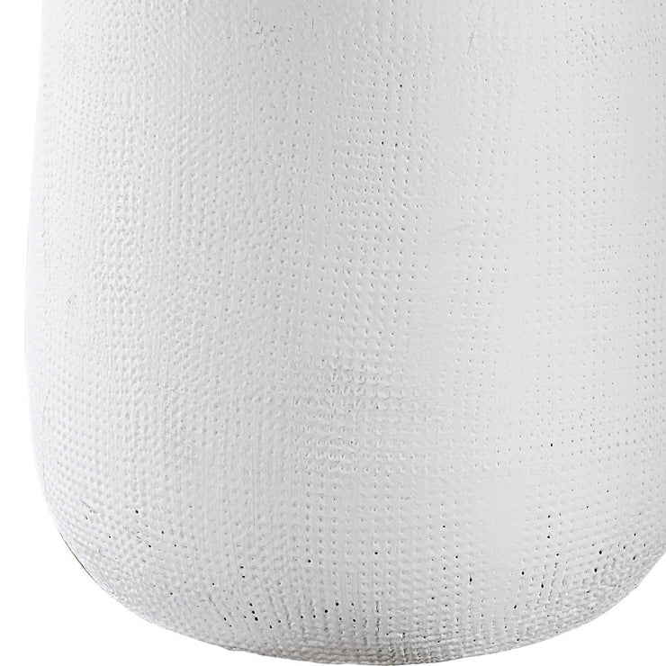 Uttermost Heir Matte Chalk White Ceramic Table Lamp With White Shade