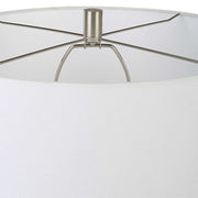 Uttermost Heir Matte Chalk White Ceramic Table Lamp With White Shade