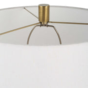 Uttermost Adelia Ivory Crackle Glaze Ceramic and Brushed Brass Table Lamp With Drum Shade