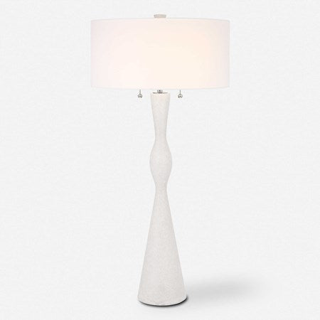 Uttermost Sharma Ivory Stone Table Lamp With White Linen Shade