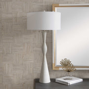 Uttermost Sharma Ivory Stone Table Lamp With White Linen Shade