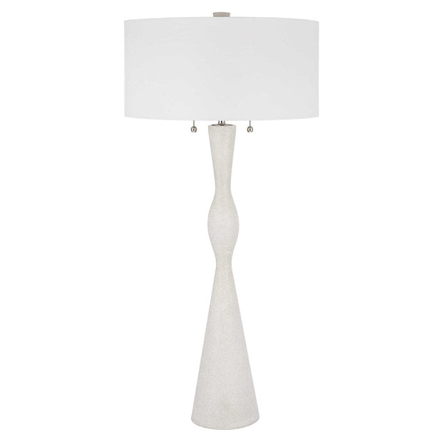Uttermost Sharma Ivory Stone Table Lamp With White Linen Shade