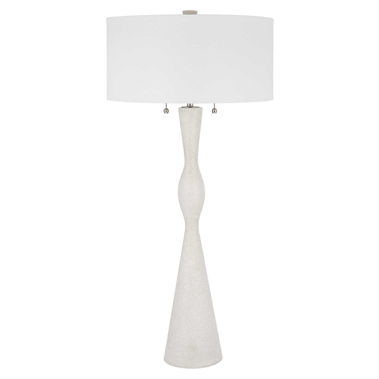 Uttermost Sharma Ivory Stone Table Lamp With White Linen Shade