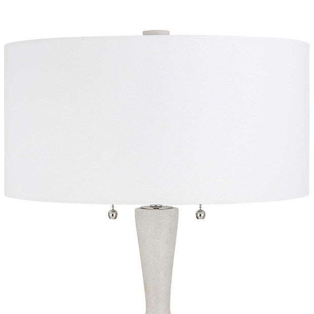 Uttermost Sharma Ivory Stone Table Lamp With White Linen Shade