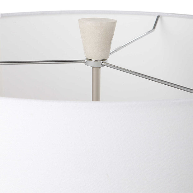 Uttermost Sharma Ivory Stone Table Lamp With White Linen Shade