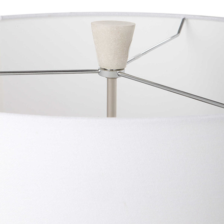 Uttermost Sharma Ivory Stone Table Lamp With White Linen Shade