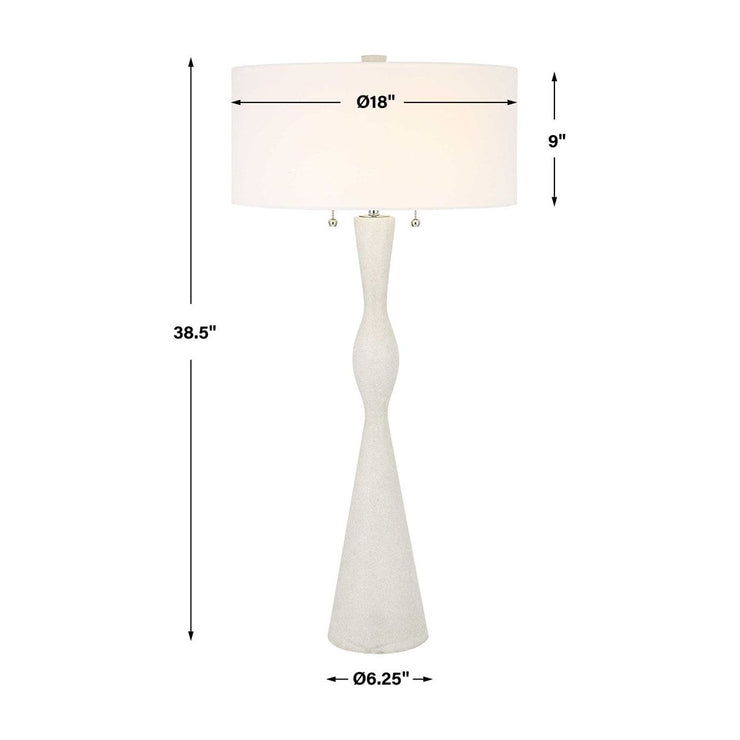 Uttermost Sharma Ivory Stone Table Lamp With White Linen Shade
