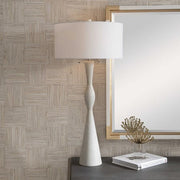 Uttermost Sharma Ivory Stone Table Lamp With White Linen Shade