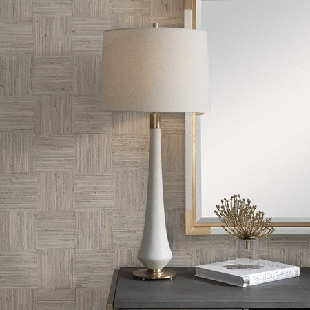 Uttermost Marille Ivory Stone Table Lamp With Light  Khaki Shade