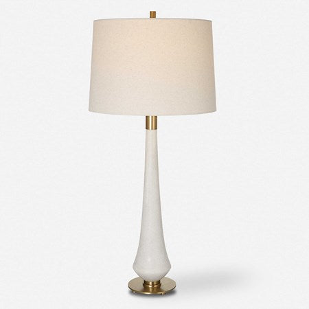 Uttermost Marille Ivory Stone Table Lamp With Light  Khaki Shade