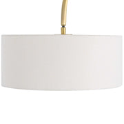 Uttermost Huxford Antiqued Brushed Brass Iron Floor Lamp With White Linen Shade