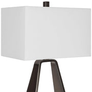 Uttermost Halo Antiqued Nickel Contemporary Table Lamp With White Shade