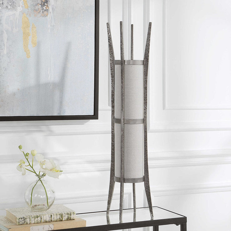 Uttermost Fortress Textured Cast Iron Accent Lamp
