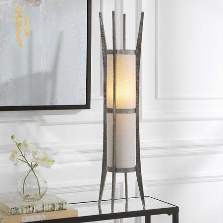 Uttermost Fortress Textured Cast Iron Accent Lamp