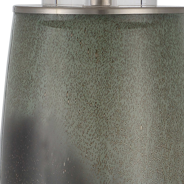 Uttermost Campa Green and Gray Blue Ombré Ceramic Table Lamp With White Shade