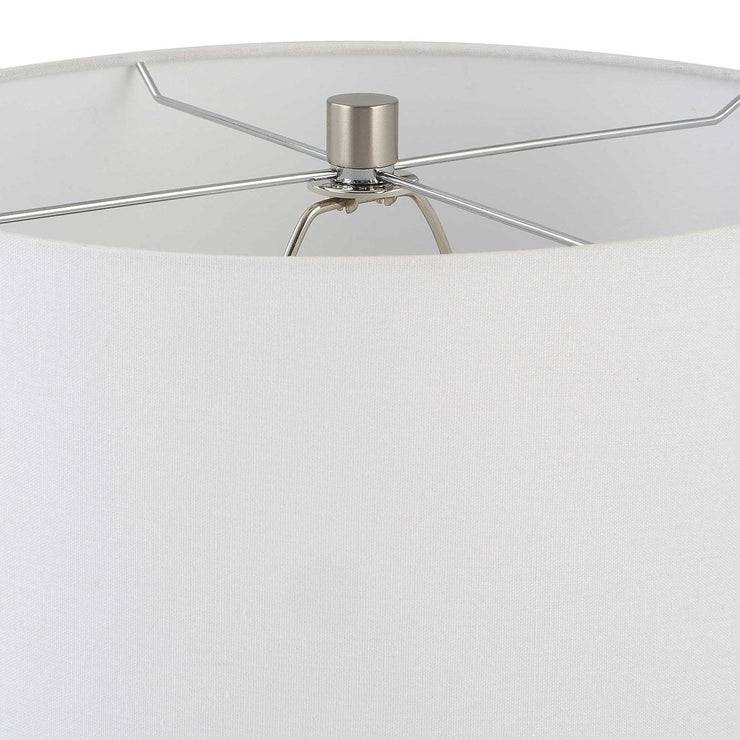 Uttermost Campa Green and Gray Blue Ombré Ceramic Table Lamp With White Shade