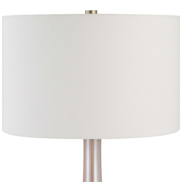 Uttermost Rosa Blush Pink Glass Table Lamp With White Shade