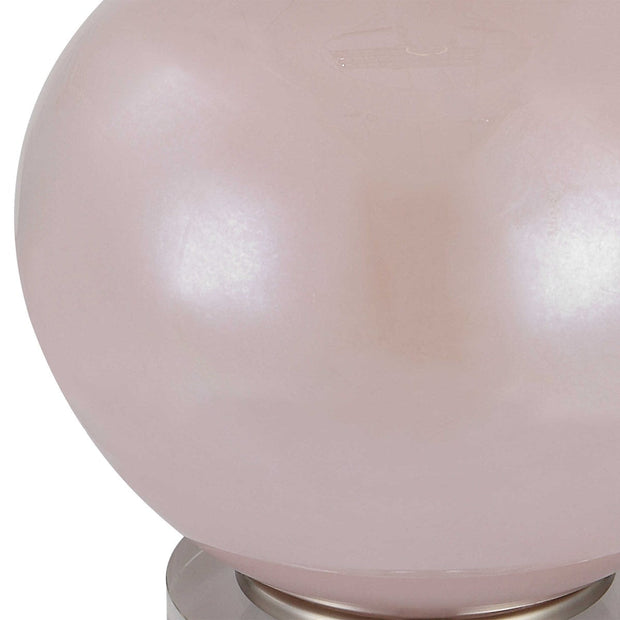 Uttermost Rosa Blush Pink Glass Table Lamp With White Shade