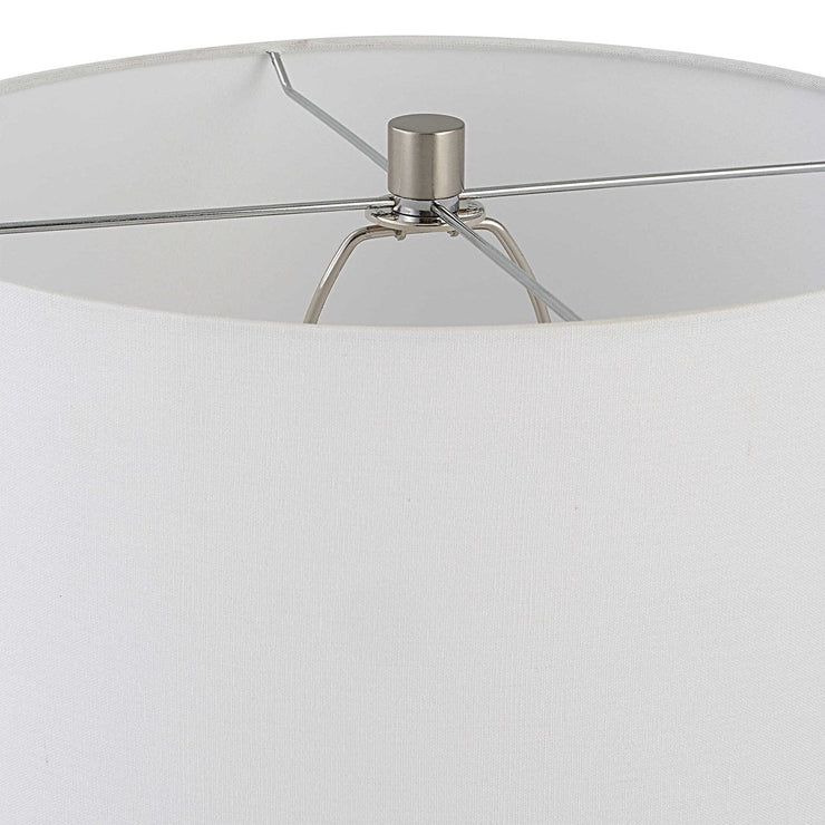 Uttermost Rosa Blush Pink Glass Table Lamp With White Shade