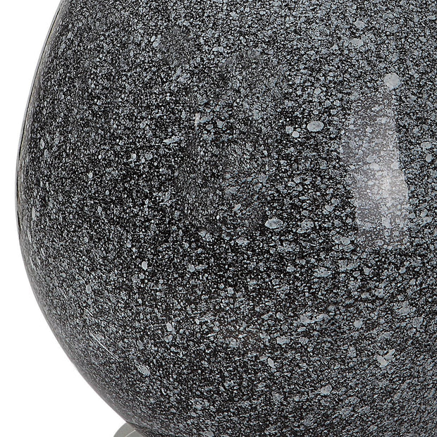 Uttermost Nebula Black and White Speckled Glazed Ceramic Table Lamp With White Shade