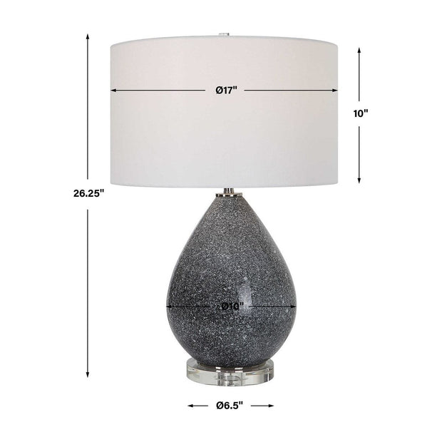Uttermost Nebula Black and White Speckled Glazed Ceramic Table Lamp With White Shade