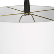 Uttermost Counteract Aged Black Iron Floor Lamp With White Linen Shade
