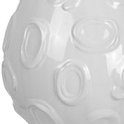 Uttermost Loop White Glazed Ceramic Table Lamp With Linen Shade