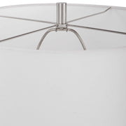 Uttermost Loop White Glazed Ceramic Table Lamp With Linen Shade