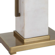 Uttermost Column Brass and Marble Table Lamp With White Linen Shade