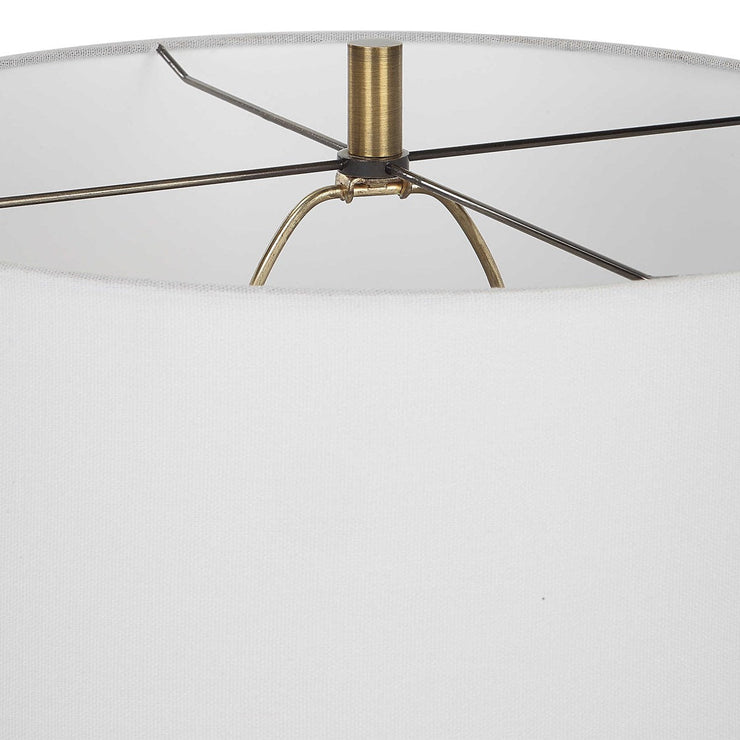 Uttermost Veston Cornflower Blue Table Lamp With White Linen Shade