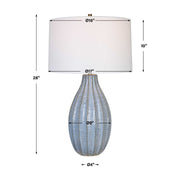 Uttermost Veston Cornflower Blue Table Lamp With White Linen Shade