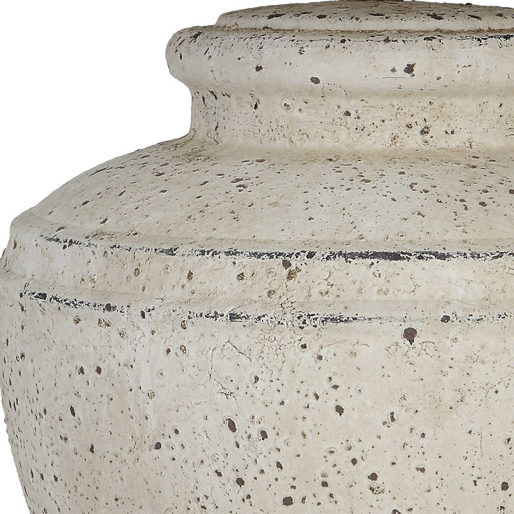 Uttermost Artifact  Aged Stone Ceramic Table Lamp With Light Gray Linen Drum Shade