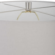 Uttermost Artifact  Aged Stone Ceramic Table Lamp With Light Gray Linen Drum Shade