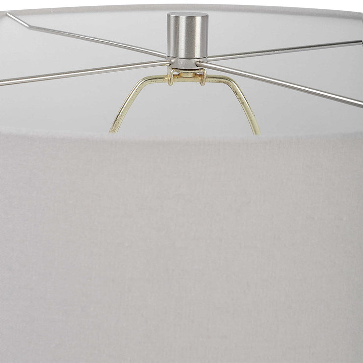 Uttermost Artifact  Aged Stone Ceramic Table Lamp With Light Gray Linen Drum Shade