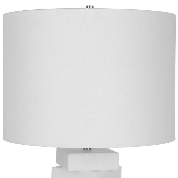 Uttermost Ascent  Ivory Stone Table Lamp With White Drum Shade
