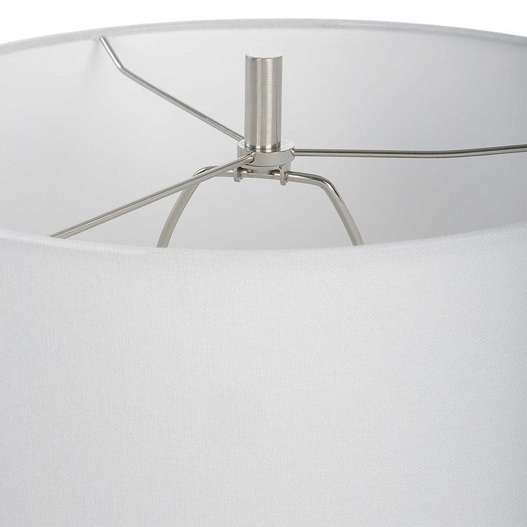 Uttermost Ascent  Ivory Stone Table Lamp With White Drum Shade