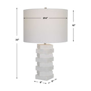 Uttermost Ascent  Ivory Stone Table Lamp With White Drum Shade