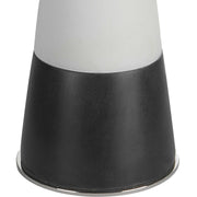 Uttermost Bandeau Banded Black and White Stone Table Lamp With Linen Drum Shade