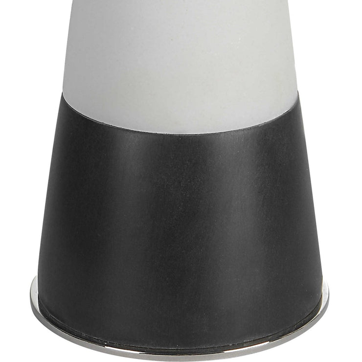 Uttermost Bandeau Banded Black and White Stone Table Lamp With Linen Drum Shade