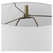 Uttermost Fountain Black Stone and Crystal Buffet Lamp With White Shade