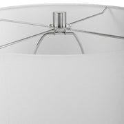 Uttermost Imperia Aqua Gray Bubble Glass Table Lamp With White Linen Shade