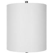 Uttermost Sceptre Crystal and Polished Nickel Buffet Lamp With White Linen Shade