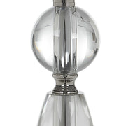 Uttermost Sceptre Crystal and Polished Nickel Buffet Lamp With White Linen Shade
