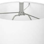 Uttermost Sceptre Crystal and Polished Nickel Buffet Lamp With White Linen Shade