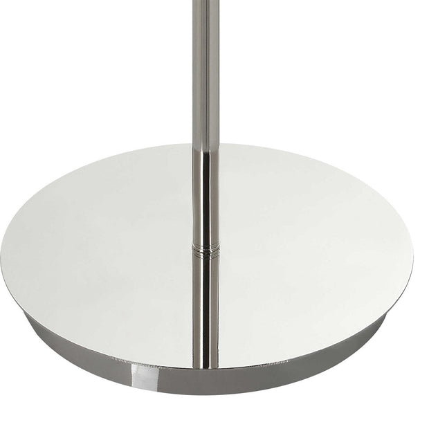 Uttermost Exposition Polished Nickel Iron and White Marble Floor Lamp With Linen Shade