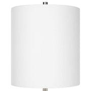 Uttermost Exposition Polished Nickel and White Marble Buffet Lamp With Linen Shade