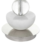 Uttermost Exposition Polished Nickel and White Marble Buffet Lamp With Linen Shade