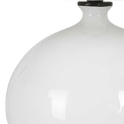Uttermost Collar Gloss White Glazed Table Lamp With Linen Shade