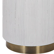 Uttermost Ruse White and Brushed Brass Table Lamp With Linen Shade