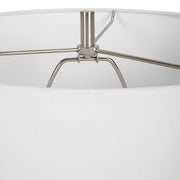 Uttermost Band Together Bleached Wood and Crystal Table Lamp With White Drum Shade